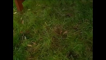 Brunette gets anal drilling at outdoor