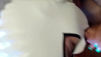 Preview milf with pantyhose high heels perfect tits and big ass gives blowjob with cum in mouth