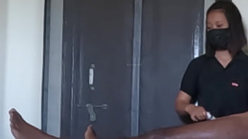 Dick flashing in spa