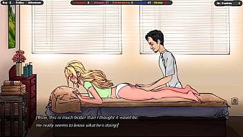 The client asked jane to bend over so he could touch her pussy through her panties