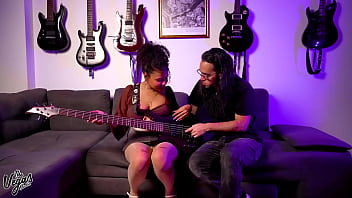 Naughty latina student begs for bass lessons but rides me hard instead