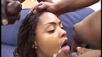 Cute little ebony gets fucked by two dudes Cute little ebony gets fucked by two dudes