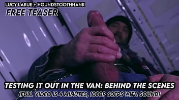 Testing it out in the van behind the scenes