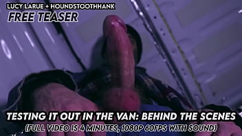 Testing it out in the van behind the scenes