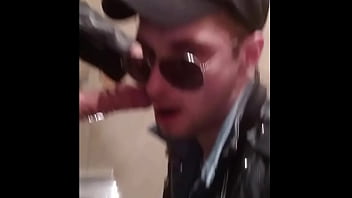 Leather Punk Biker Pissing On Young Skinhead In Public Toilet thumbnail