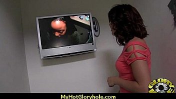 White milf sucking and licking a black cock 13