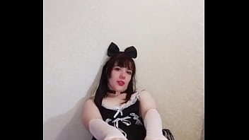 Dirty maid lammy pixel teases ahegao bounces natural tits and fucks wet pussy