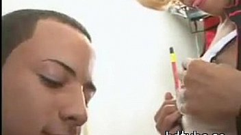 Girl jerks and sucks cock