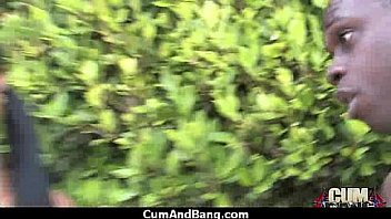 Ebony fucked by a group of white dicks in gangbang 20