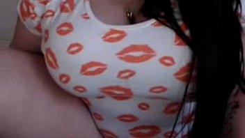 Huge melons flashed and fondled