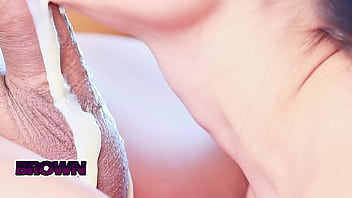 She gives me a close up blowjob