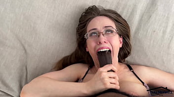 Nerdy white girl with bush is bbc curious