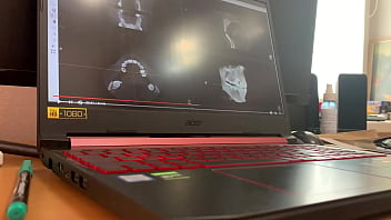 Sexy nurse fingering pussy in latex gloves and moaning