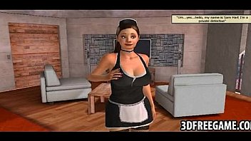 A hot blowjob is given by the sexy brunette maid in 3d A hot blowjob is given by the sexy brunette maid in 3d