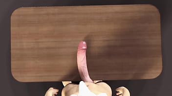 Huge white dick on the table bwc