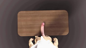 Huge white dick on the table bwc