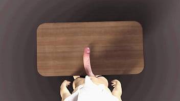 Huge white dick on the table bwc