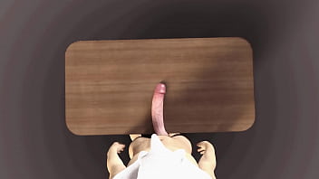 Huge white dick on the table bwc