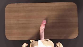 Huge white dick on the table bwc