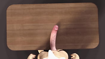 Huge white dick on the table bwc