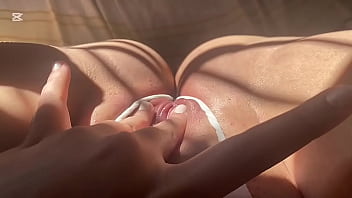 Con la tanga blanca corrida me abro toda y me follo con los dedos mi concha rosada bien mojada