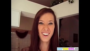 Teenie skinny girl uses a sex toy