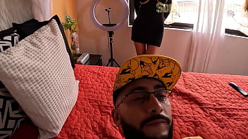 The whore wrote to me on social networks that she wanted to try my huge cock in her mouth so i decided to please her