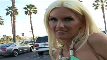 Blonde bombshell gets her tight twat pounded with cock