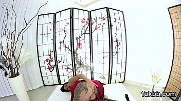 Slutty girl rubs cunt and gets licked and screwed in pov