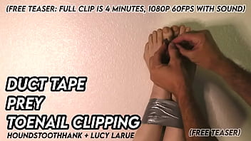 Duct tape prey toenail clipping