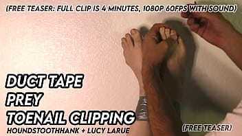 Duct tape prey toenail clipping