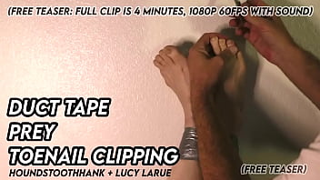Duct tape prey toenail clipping