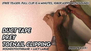 Duct tape prey toenail clipping