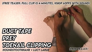 Duct tape prey toenail clipping
