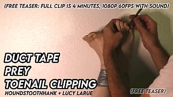 Duct tape prey toenail clipping