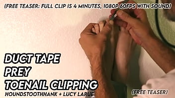 Duct tape prey toenail clipping