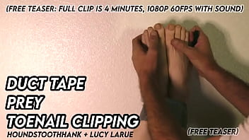 Duct tape prey toenail clipping