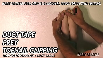 Duct tape prey toenail clipping