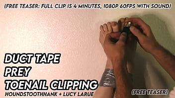 Duct tape prey toenail clipping