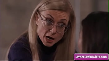 Cutie lesbo teenagers licking boobs and enjoy nasty fuck the hard way