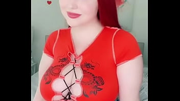 Red hair woman big boob