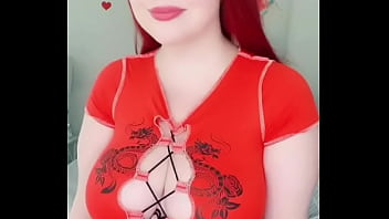 Red hair woman big boob