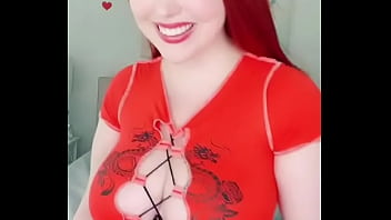 Red hair woman big boob