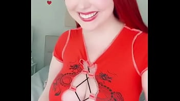 Red hair woman big boob