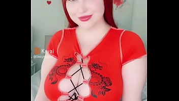 Red hair woman big boob