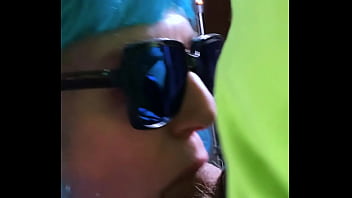 Sexy milf got solid load of jizz on her glasses