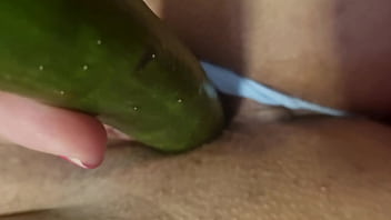 Crazy cuckold husband he bring a cucumber to me only to watch my pussy being penetrated and dilated licking chantilly creamy pussy