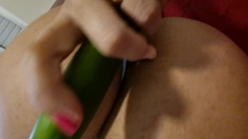Crazy cuckold husband he bring a cucumber to me only to watch my pussy being penetrated and dilated licking chantilly creamy pussy