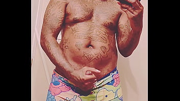 Fat cock black dude blows his load before meeting with sugar mama