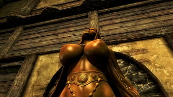 Skyrim statue with huge knockers